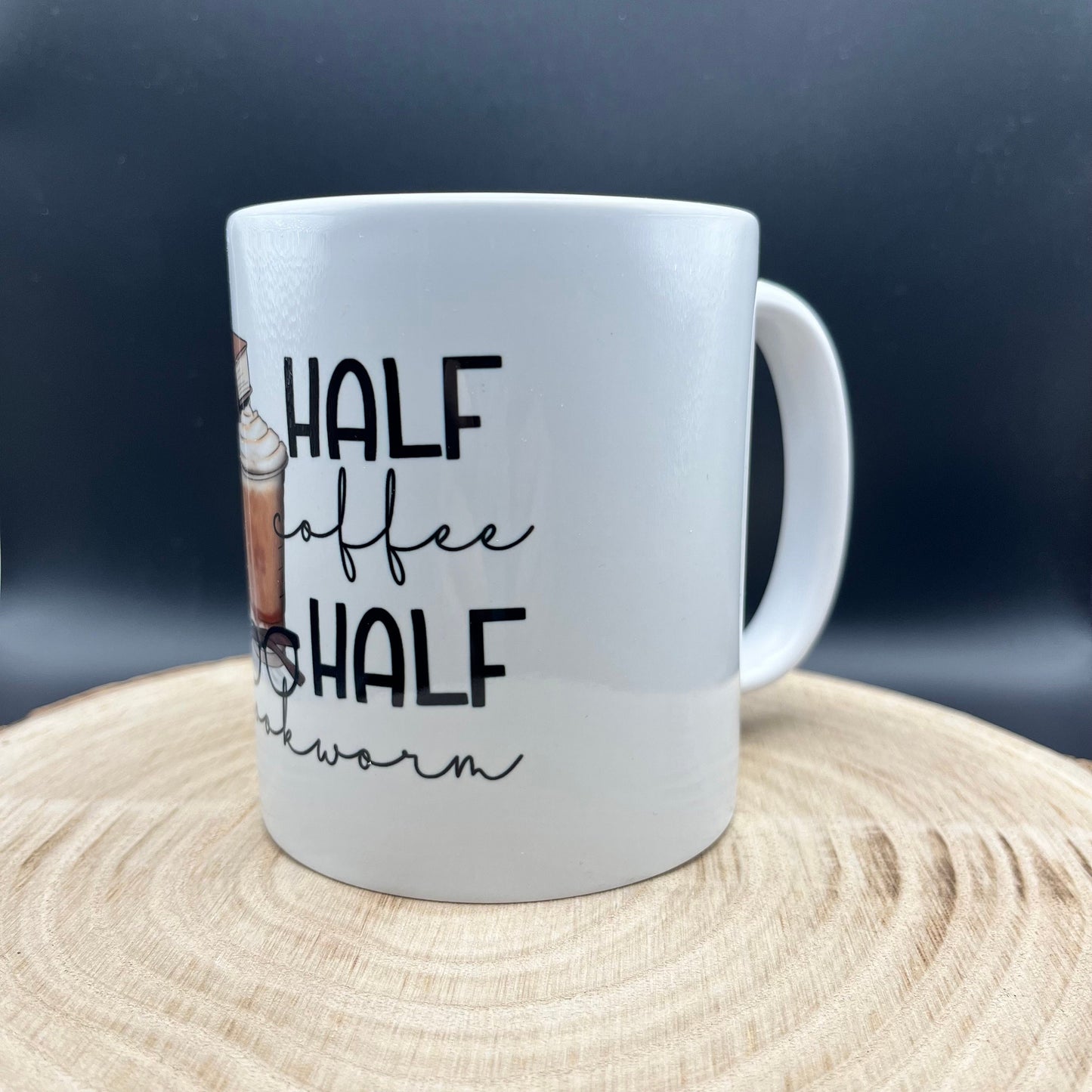 Half coffee half bookworm Mug | cozy bookish mug |  Bücherwurm Kaffee Tasse | Buchige Tasse
