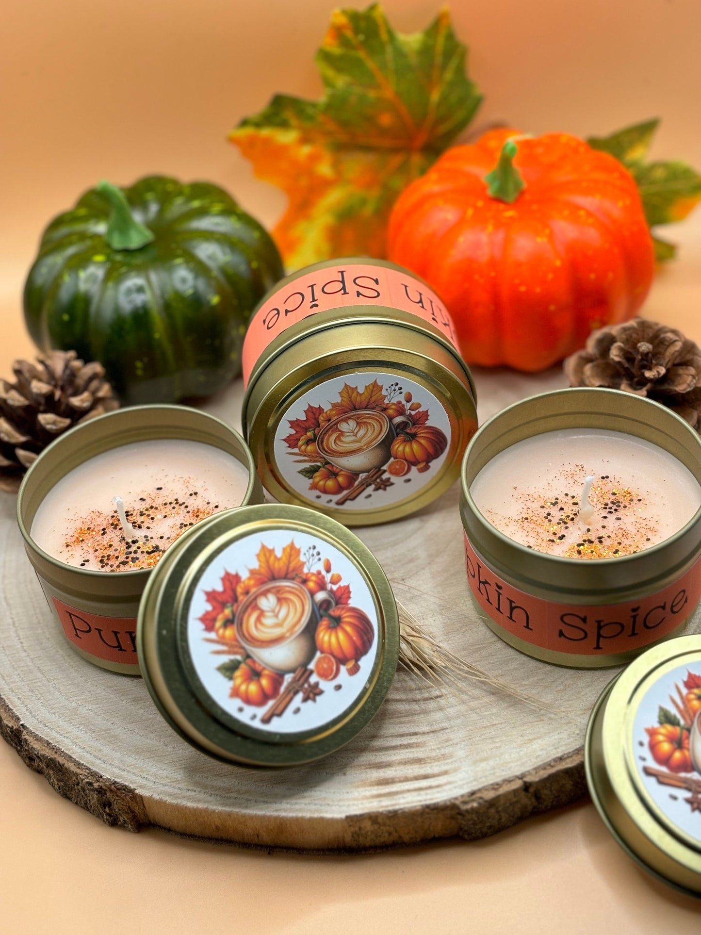 Pumpkin Spice Sojakerze 100% Handmade | Kürbis Kerze vegan | Halloween Dekor | Geschenk Duftkerze