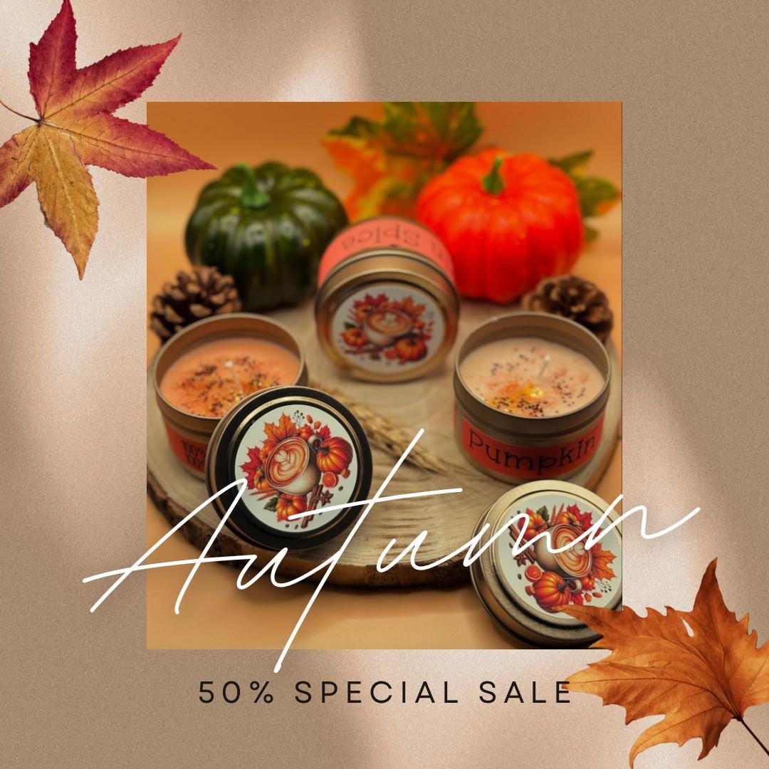 Pumpkin Spice Sojakerze 100% Handmade | Kürbis Kerze vegan | Halloween Dekor | Geschenk Duftkerze