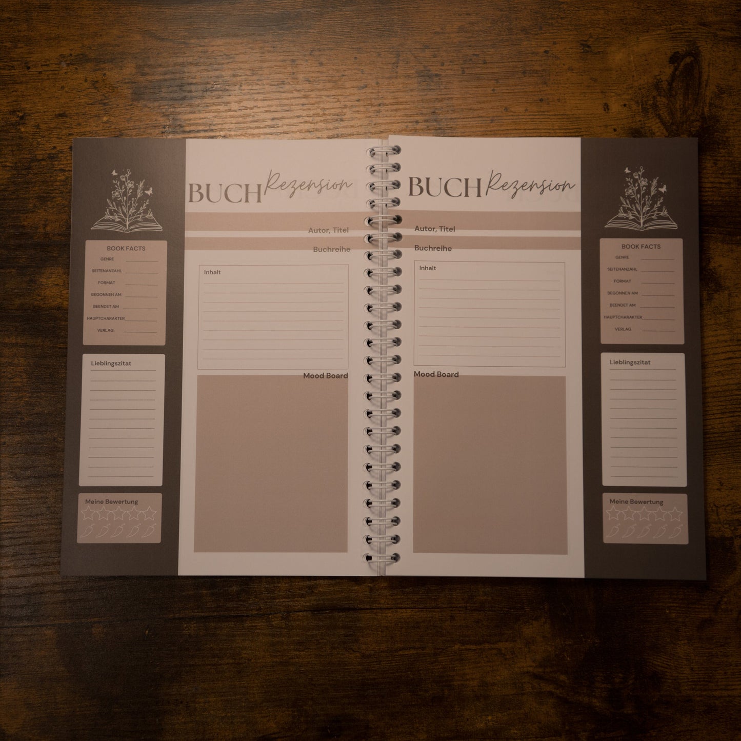 Book Journal | Reading Tracker | 80 Bücher | Grünes ringgebundenes Buch | Geschenkidee