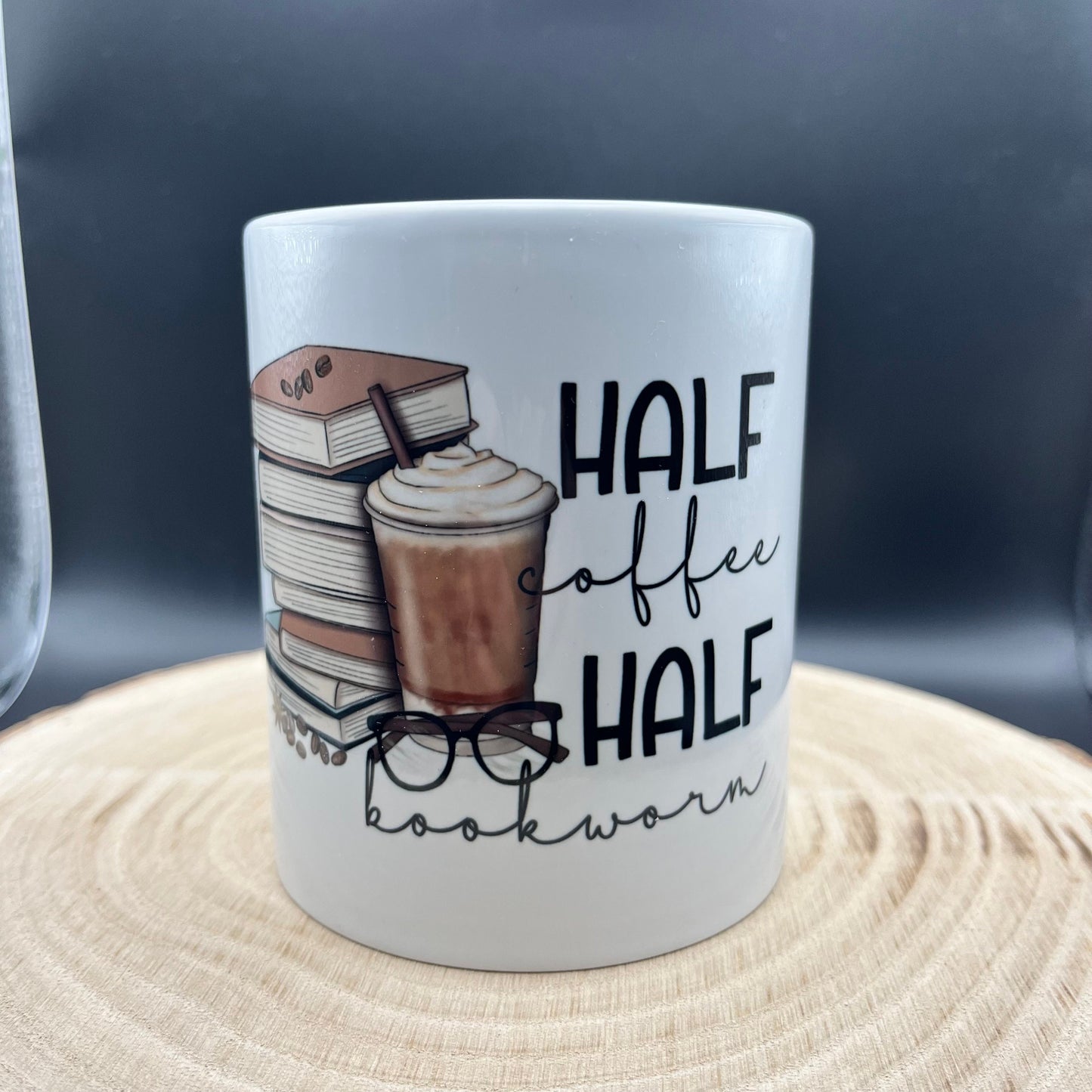 Half coffee half bookworm Mug | cozy bookish mug |  Bücherwurm Kaffee Tasse | Buchige Tasse