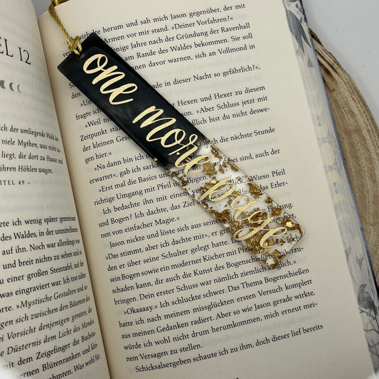 Lesezeichen Resin | Personalisierbares Lesezeichen | schwarz-goldenes Lesezeichen