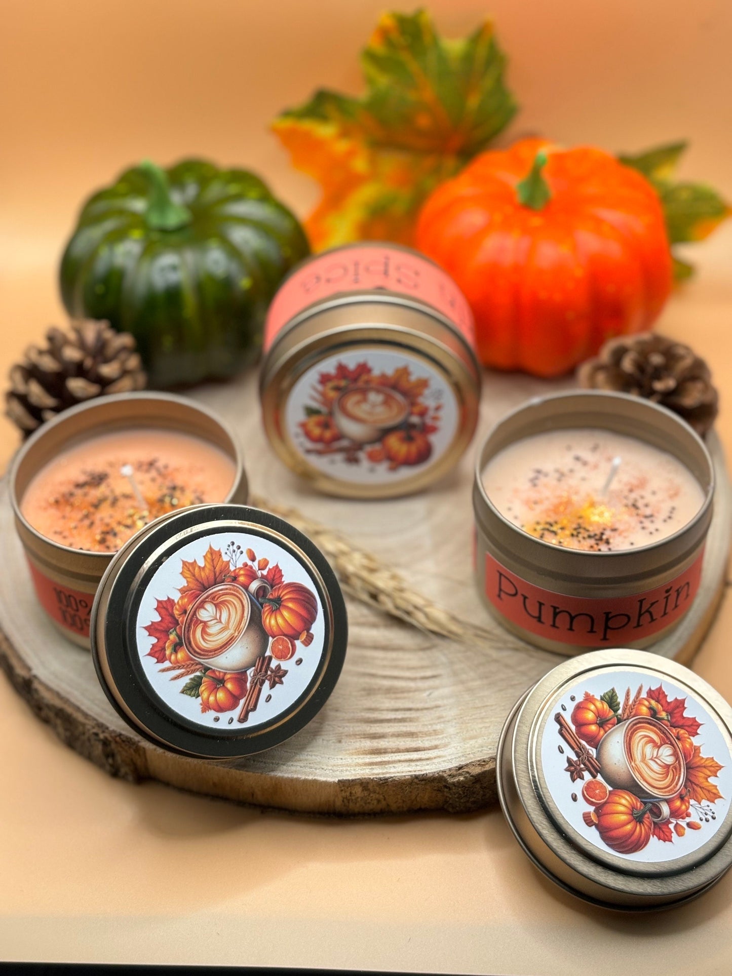Pumpkin Spice Sojakerze 100% Handmade | Kürbis Kerze vegan | Halloween Dekor | Geschenk Duftkerze