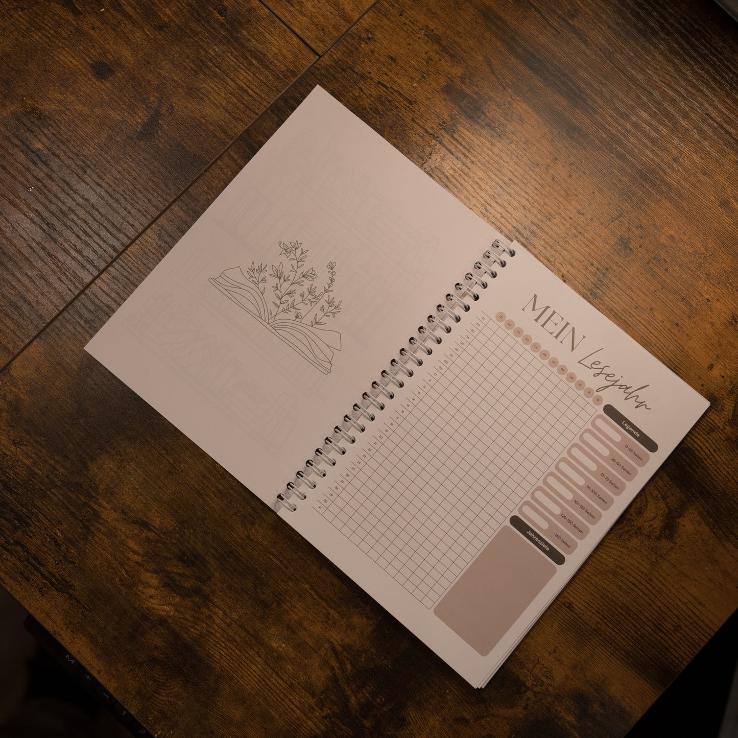 Book Journal | Reading Tracker | 80 Bücher | Grünes ringgebundenes Buch | Geschenkidee