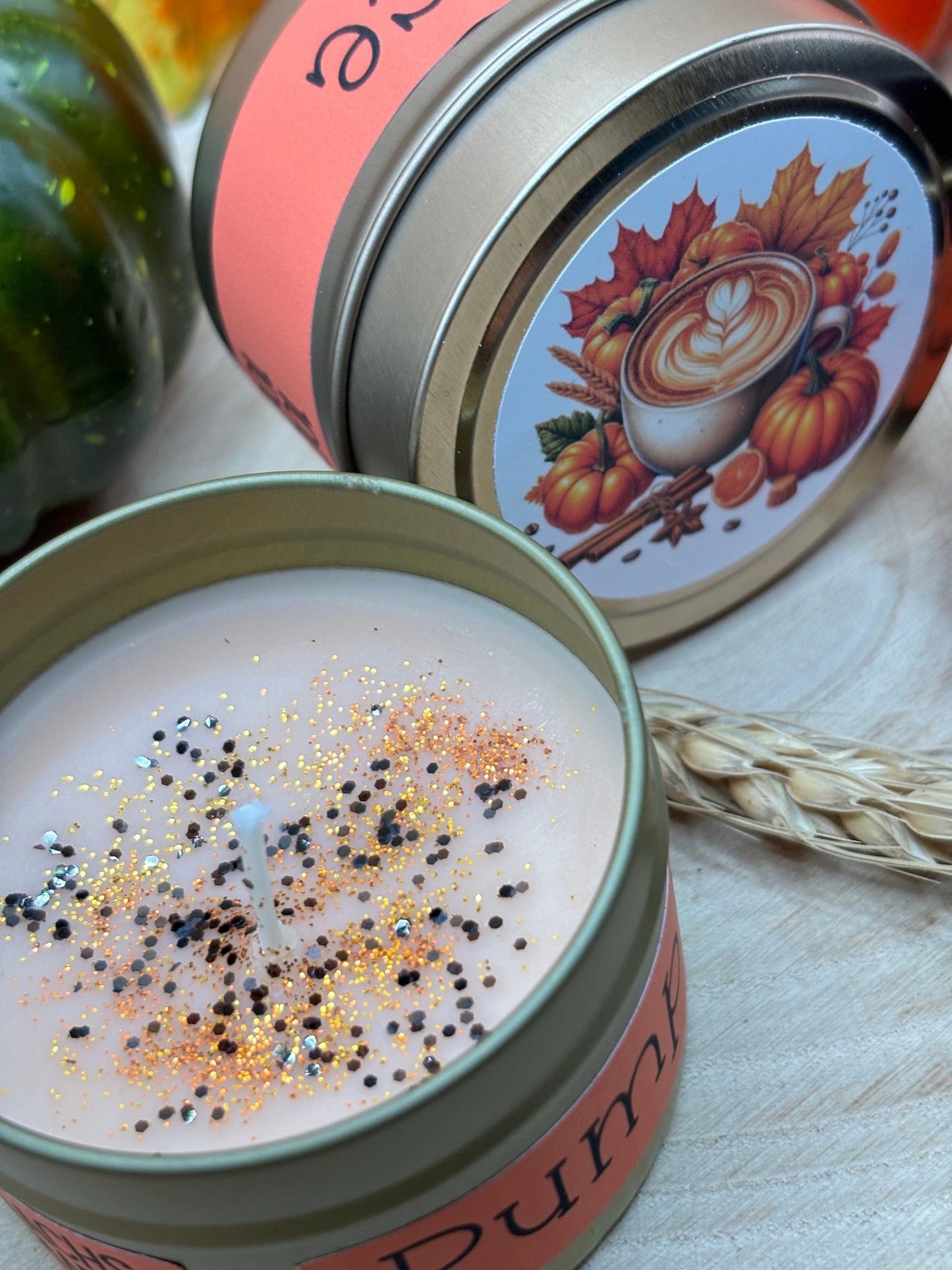 Pumpkin Spice Sojakerze 100% Handmade | Kürbis Kerze vegan | Halloween Dekor | Geschenk Duftkerze