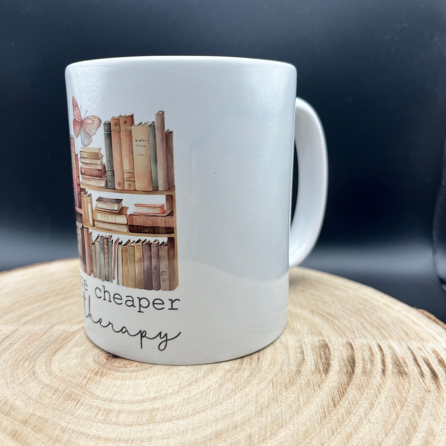 Books are cheaper than therapy Mug | funny bookish mug |  Kaffee Tasse | Buchige Tasse