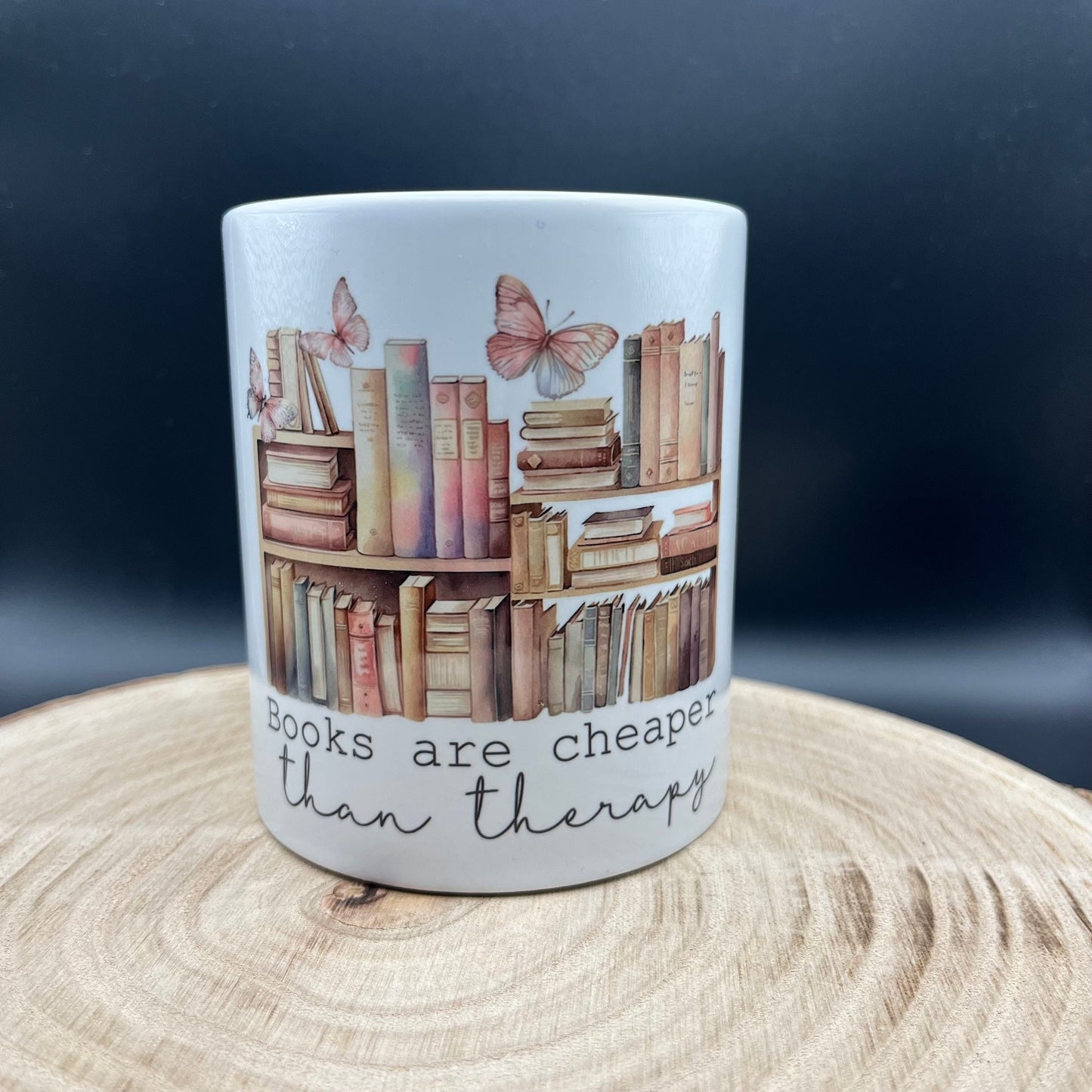 Books are cheaper than therapy Mug | funny bookish mug |  Kaffee Tasse | Buchige Tasse